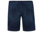 Dunkelblaue Jeans-Shorts mit Gesäßtaschen.