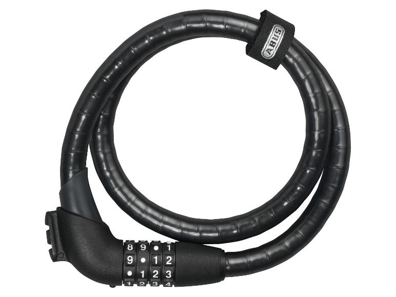 Schwarzes Sicherheitskabel mit Zahlenschloss