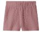 Rosa Kinder-Shorts mit elastischem Bund und gekreppter Textur.