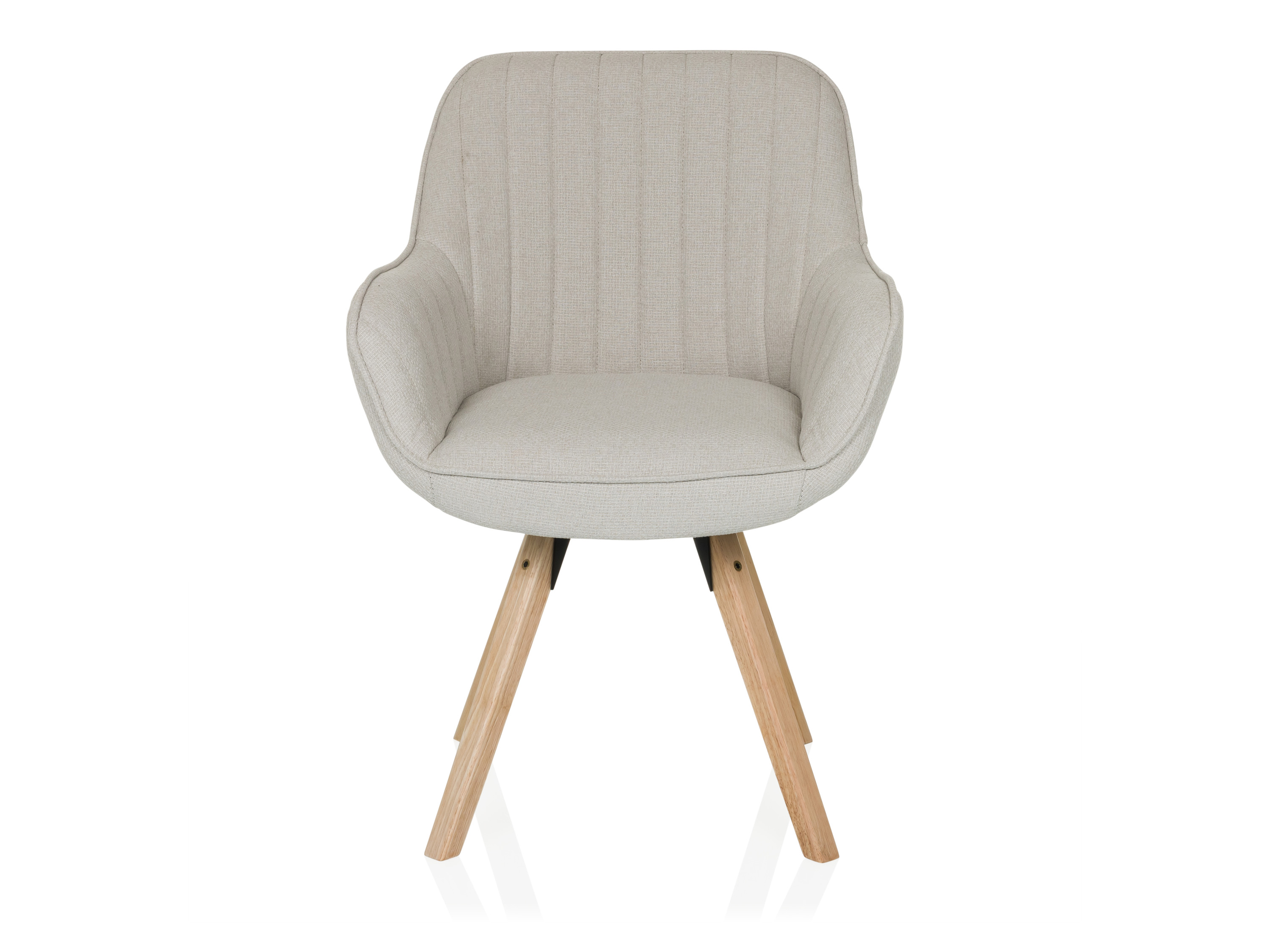 HJH LIVING Besucherstuhl / Dining Stuhl drehbar SCANDI SOFT Stof (creme weiß) – Bild 4 von 4