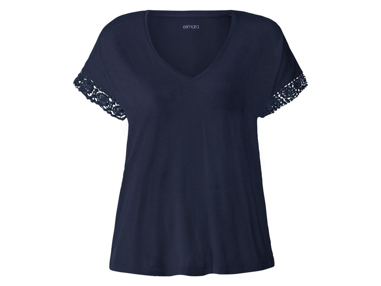 Gehe zu Vollbildansicht: esmara® Damen T-Shirt mit dekorativer Spitze - Bild 2