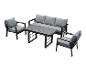 Outdoor-Lounge-Set mit Dreisitzer-Sofa, zwei Sesseln und Couchtisch