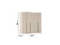 Beiger viertüriger Kleiderschrank mit den Maßen 210 x 226 x 54 cm.