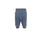 Baby-Jogginghose aus blauem Fleece mit hohem Bund und Rippbündchen.