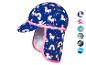 Playshoes Badekappe mit Schirm und Nackenschutz, Einhorn-Regenbogen-Motiv.