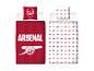 Fußball-Bettwäsche-Set mit großem „ARSENAL“-Schriftzug und einer Kanone.