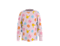 Rosa langärmeliges Kinder-Oberteil mit bunten Cartoon-Motiven