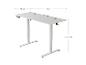 Weißer höhenverstellbarer Schreibtisch mit Maßen: 140 cm (L) x 60 cm (T) x 72-117 cm (H)