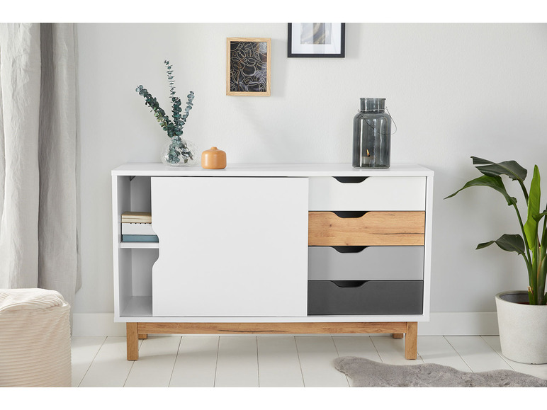 Gehe zu Vollbildansicht: LIVARNO home Sideboard »Copenhagen« mit Schiebetür und 4 Schubladen - Bild 2