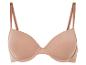Ein beiger BH mit glatten Cups.