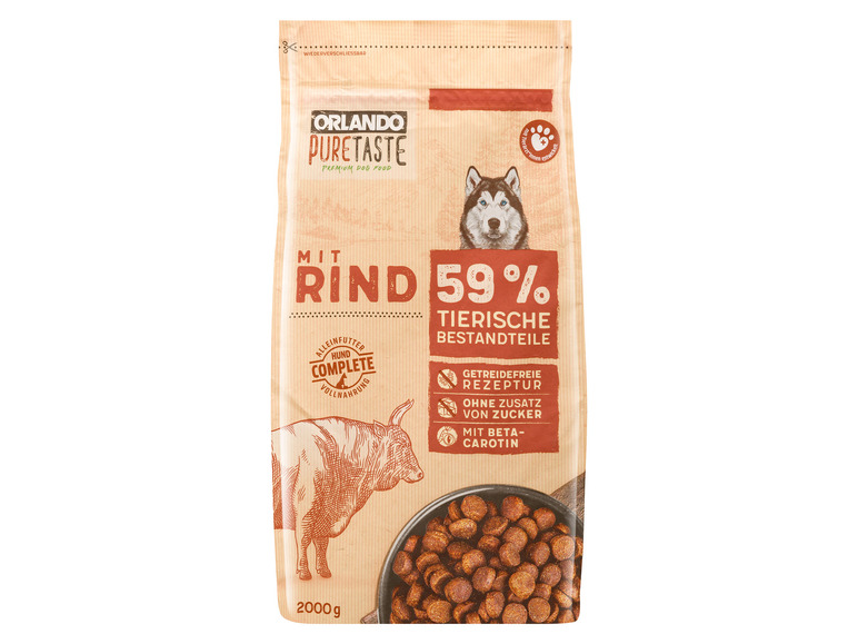 Gehe zu Vollbildansicht: ORLANDO Pure Taste Hundetrockennahrung mit Rind, 3 x 2 kg - Bild 2
