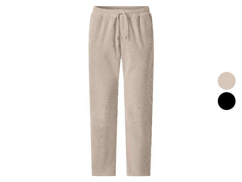 Beige Herren-Cordhose mit Kordelzug in der Taille, auch in Schwarz erhältlich.