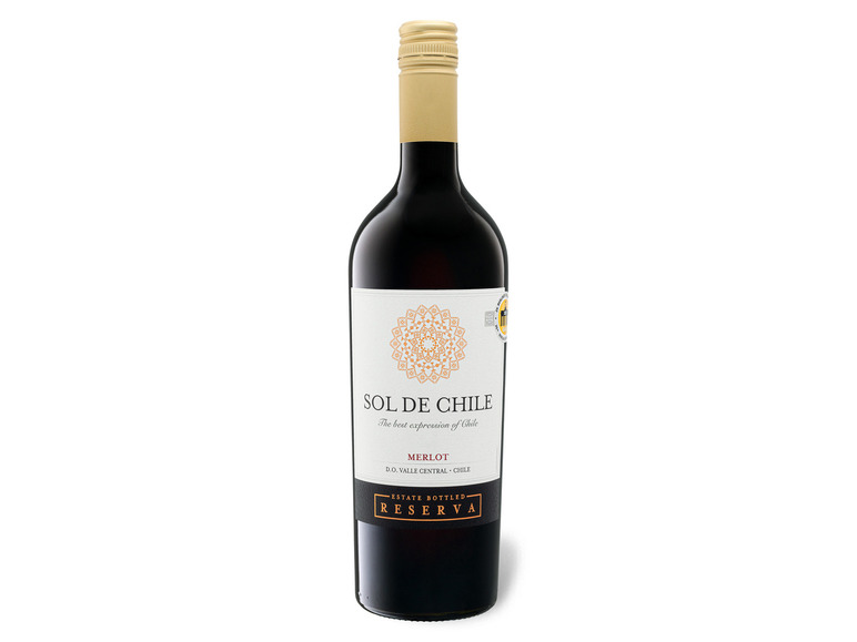 Neue japanische Produkte zu Schnäppchenpreisen Sol de Chile Central Valle Merlot Rotwein trocken, 2020 Reserva
