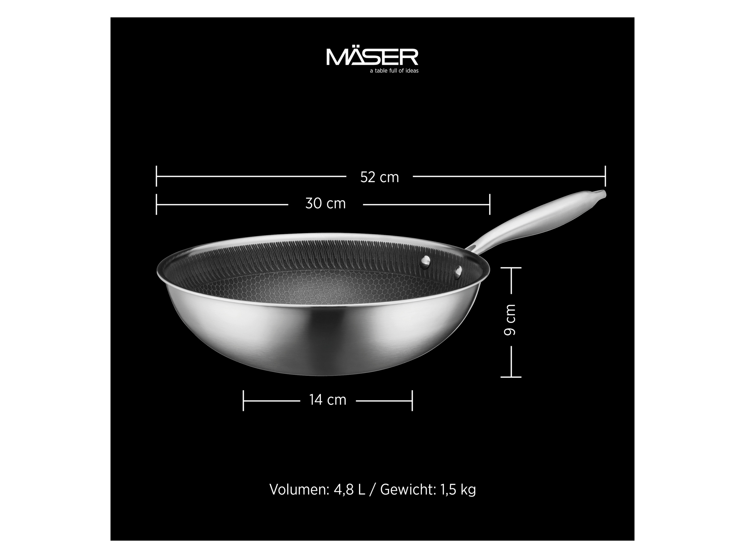 MÄSER Pfanne »Hestia Keramik« (Wok, 30 cm) – Bild 4 von 4
