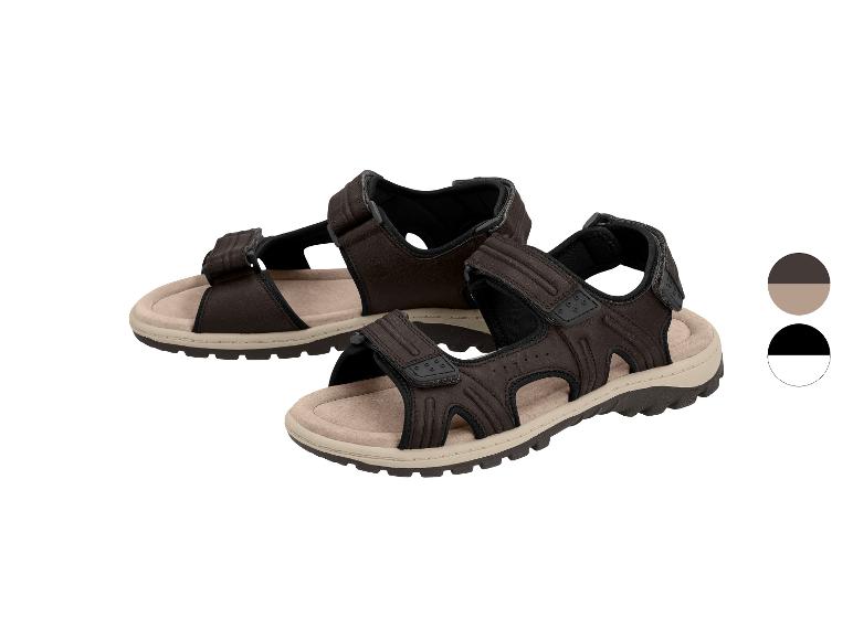 Dunkelbraune Herren-Sportsandalen mit verstellbaren Riemen.