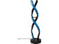 Moderne LED-Tischleuchte in Spiralform mit blauem Licht
