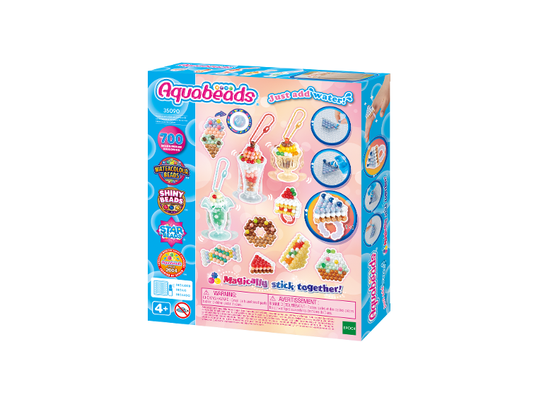 Aquabeads Sundaes & Sweets Zubehör-Set mit 700 Perlen, zum Kreieren von Desserts.