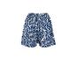 Damen-Shorts mit blau-weißem Blättermuster