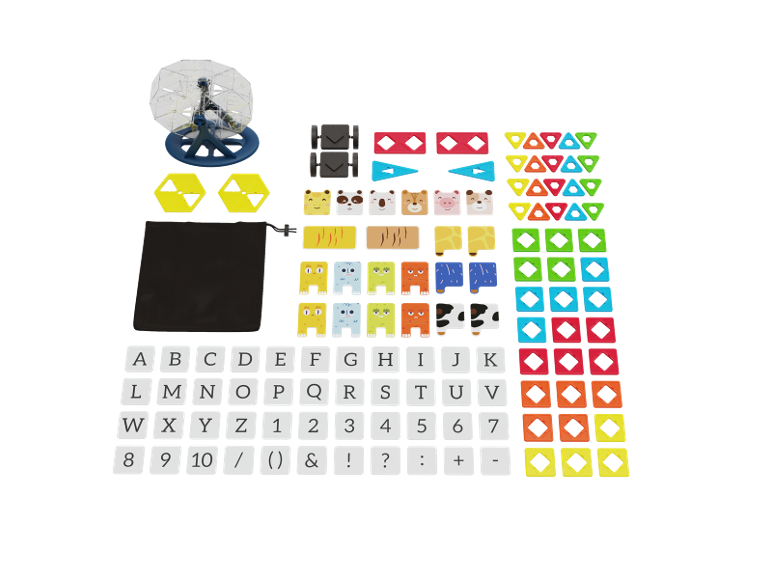 Magnetisches Bauspielzeug für Kinder mit Buchstaben, Zahlen, Tieren und Riesenrad.
