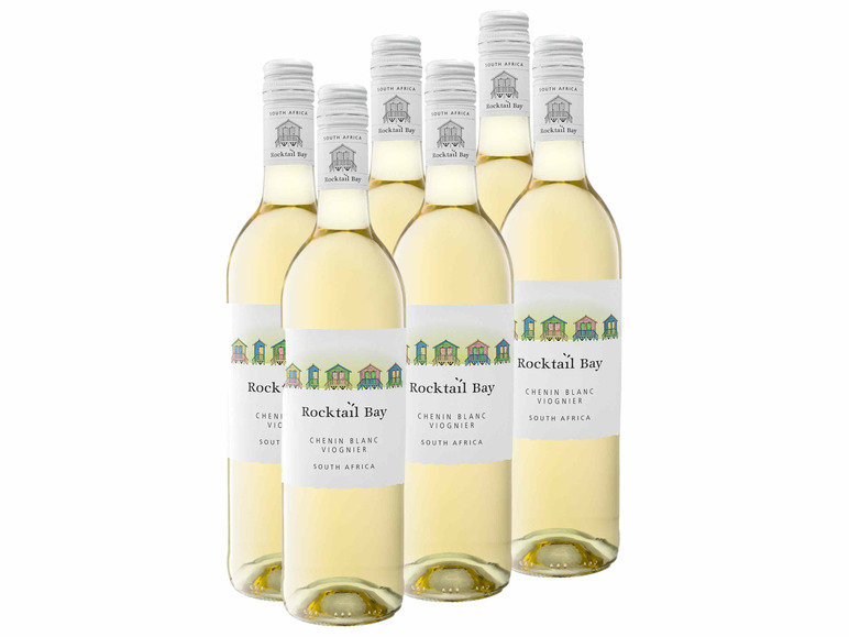 Gehe zu Vollbildansicht: 6 x 0,75-l-Flasche Weinpaket Rocktail Bay Chenin Blanc Viognier Western Cape WO trocken, Weißwein - Bild 1