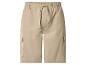 Beige Cargo-Shorts mit elastischem Bund und Kordelzug.