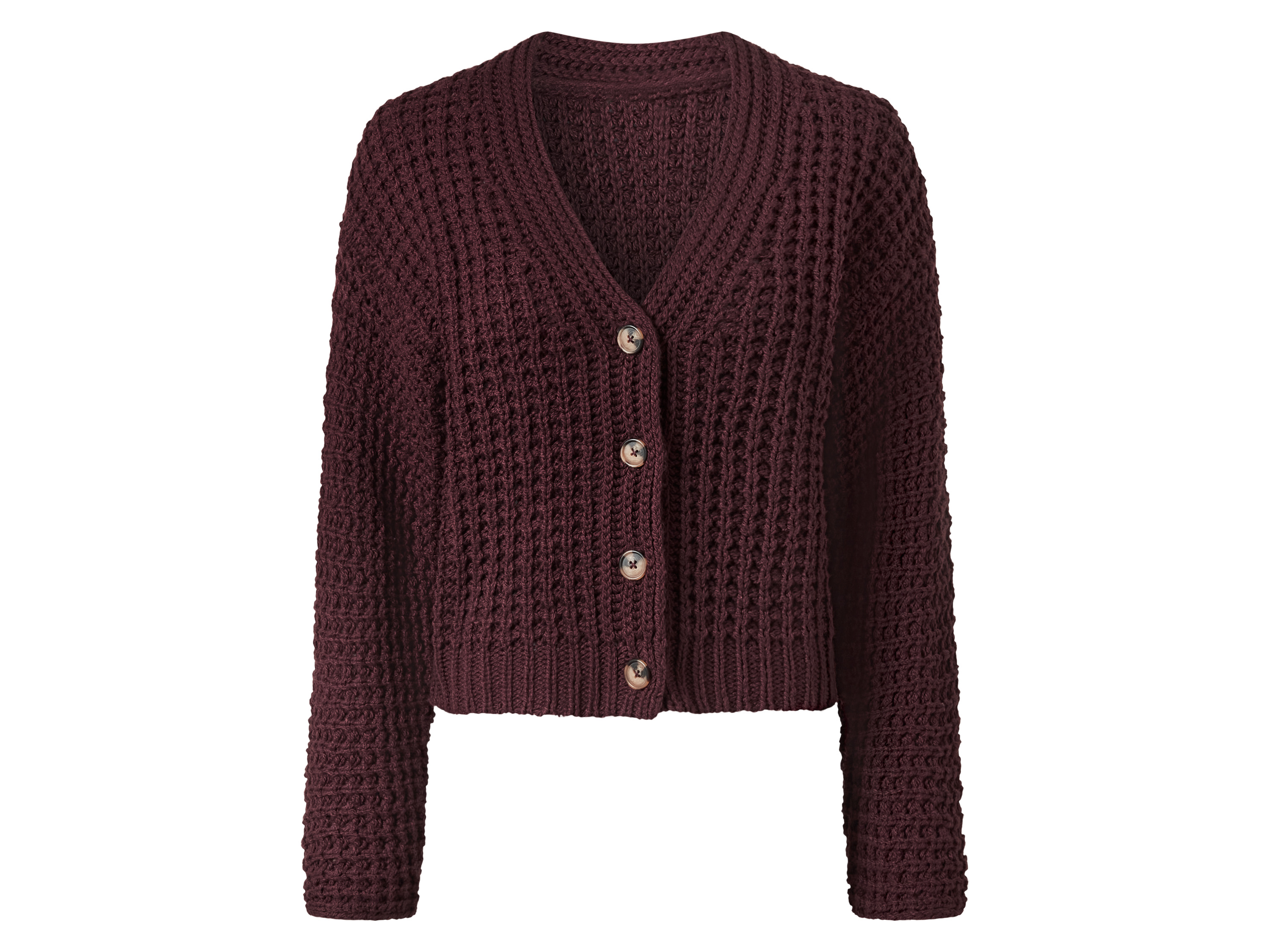 ESMARA® Damen Cardigan (Burgunder, L(44/46))