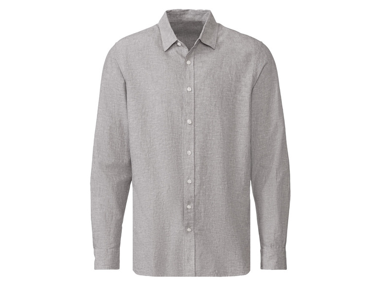 Ein graues Hemd mit langen Ärmeln.