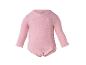 Rosa Langarm-Babybody mit Druckknopfverschluss.