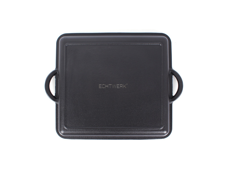 Eine schwarze gusseiserne Bratpfanne von Echtwerk.