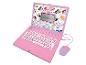 Ein pinker Disney Prinzessin Lexibook Spielzeuglaptop mit Maus.