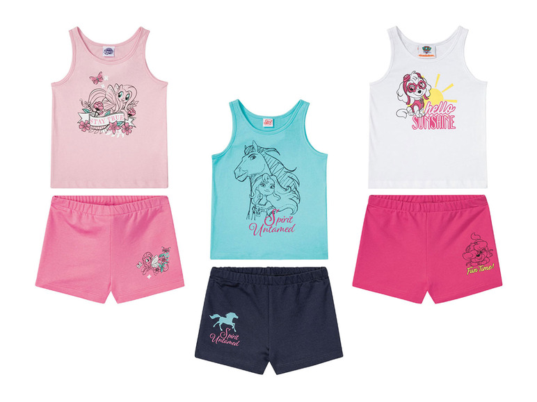 Gehe zu Vollbildansicht: Kleinkinder Mädchen Shorts und T-Shirt, 2-teilig, aus weicher Single-Jersey-Qualität - Bild 1