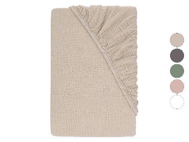 LIVARNO® Musselin-Spannbettlaken, 140-160 x 200 cm