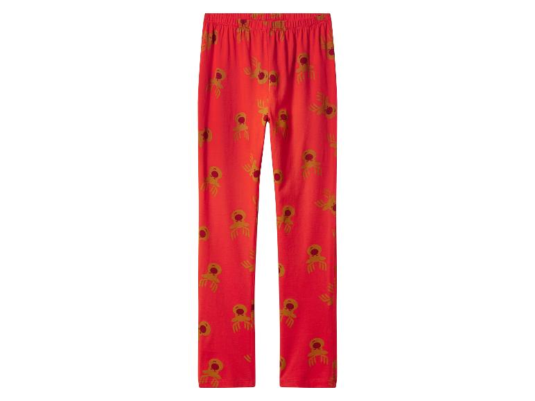 Rote Pyjamahose mit braunem Rentier-Print
