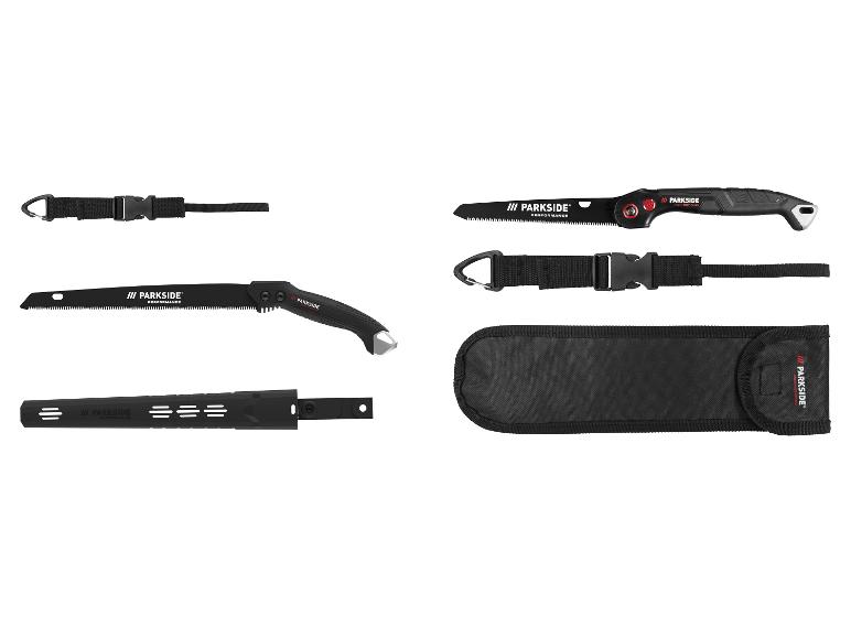 Parkside Performance Klappsägen mit Etui und Zubehör.