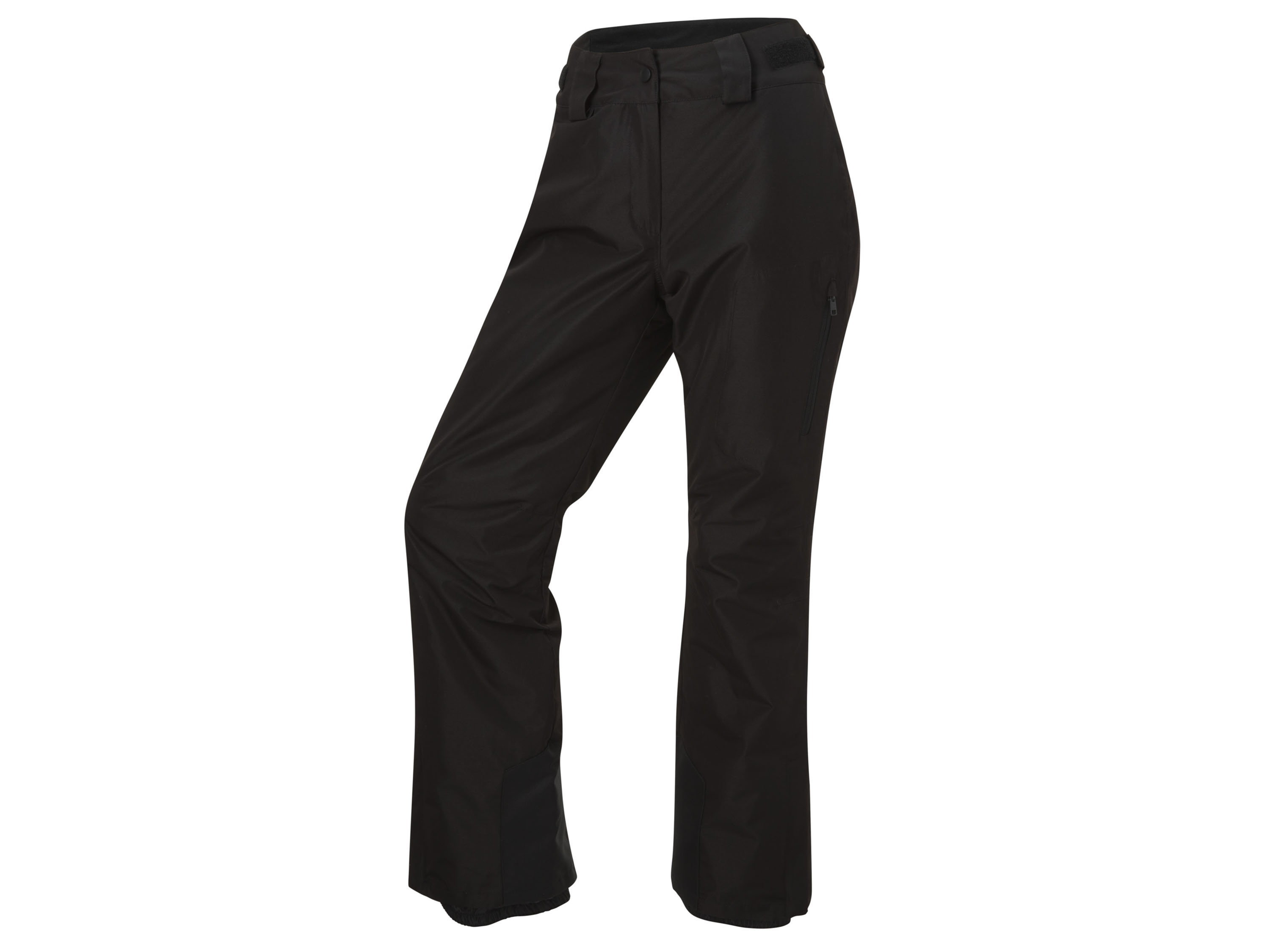 CRIVIT Damen Skihose (Schwarz, 42)““ | Wassersäule des Obermaterials: 3.000 mm Angenehm warm dank Thermolite® EcoMade-Technologie, trotz minimaler Materialdichte und niedrigem Gewicht Weitenverstellbarer, teilelastischer Bund mit erhöhtem Nierenschutz Mit Haken-Ösen-Verschluss