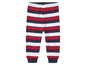 Rot-weiß-blau gestreifte Kinderhose.