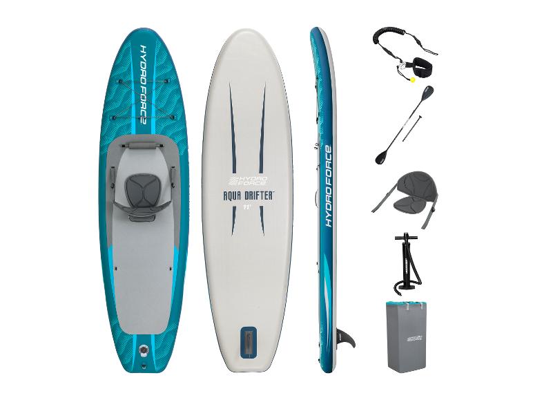 Hydro-Force Aqua Drifter 11' aufblasbares SUP mit Paddel, Leash und Tasche.