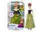 Eine singende Disney Frozen Anna Puppe in ihrem grünen Kleid.