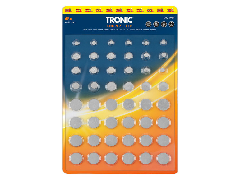 Gehe zu Vollbildansicht: TRONIC® Knopfzellen, 48-Pack XXL - Bild 1