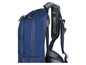 Ein blauer Rucksack mit Mesh-Schultergurten.