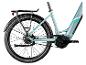 E-Bike mit Gepäckträger, Schutzblech und Riemenantrieb.