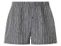 Graue gestreifte Boxershorts mit Gummibund und Knopfverschluss