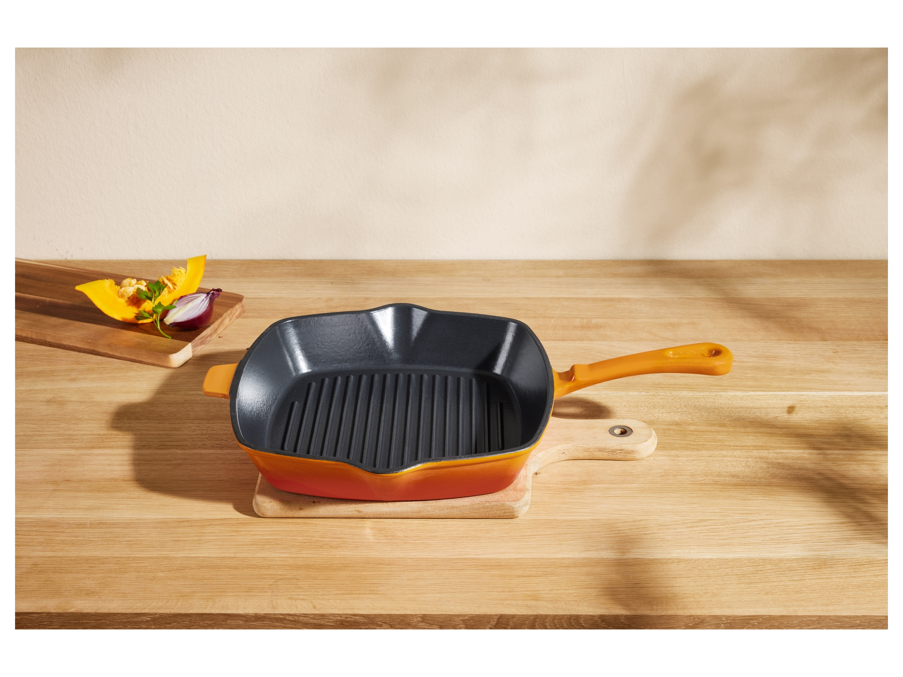 Thumbnail - SILVERCREST® Premium-Gusseisengrillpfanne 24 cm, für alle Herdarten (Orange)
