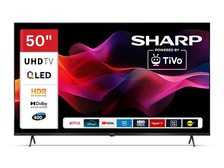 50-Zoll-Fernseher mit UHDTV, QLED, HDR und Dolby Vision Atmos Technologien.