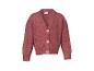 Rosa Strickjacke mit hellen Knöpfen