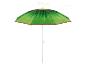 Grüner Sonnenschirm im Kiwi-Design, 160 cm breit.