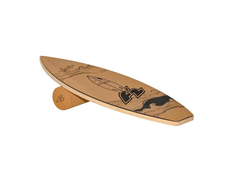 Balance Board mit Surfbrett-Design und Korkrolle