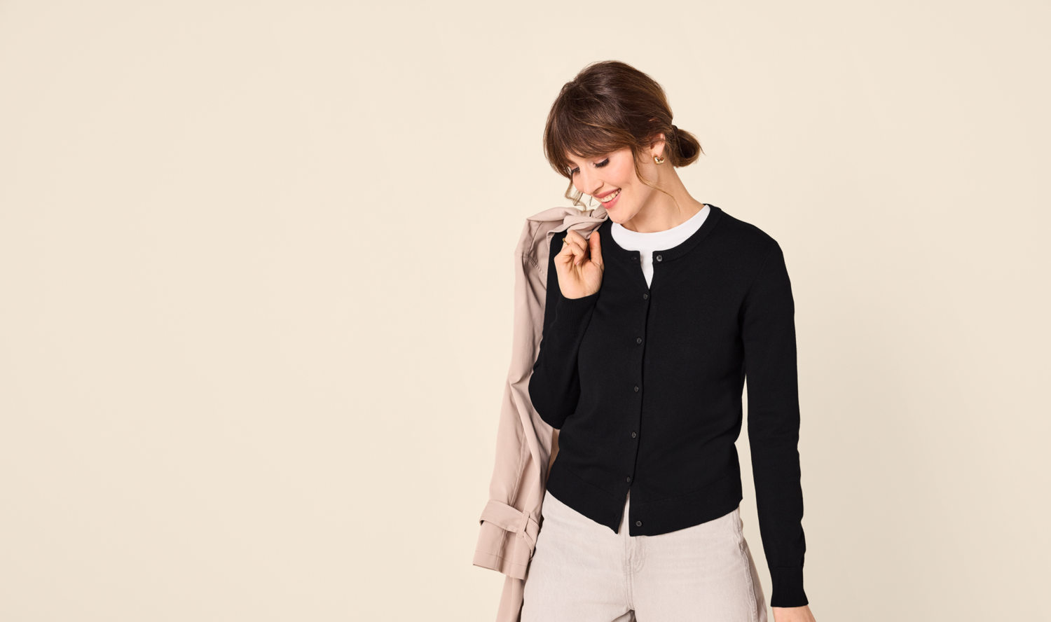 ESMARA® Damen Feinstrick-Cardigan (Schwarz, S(36/38)) – Bild 2 von 3