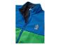 Blau-grüne Color-Block-Jacke mit Reißverschluss und rechteckigem Emblem