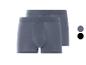 Zwei dunkelgraue Boxershorts.